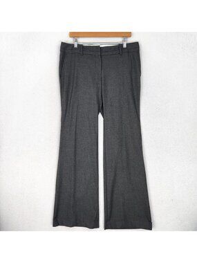 Ann Taylor LOFT Pants Womens 10 Gray Marisa Houndstooth Flare Leg Mid Rise Work